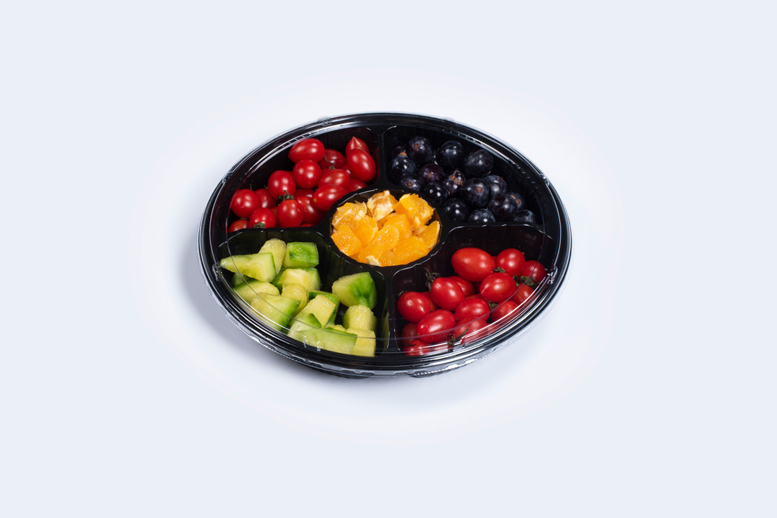 FDA/EU Round / Rectangle / Boat Shape Plastic Food Packaging Sushi Box with Anti Fog Cover (صندوق السوشي البلاستيكي لتغليف الأغذية مع غطاء مضاد للضباب)