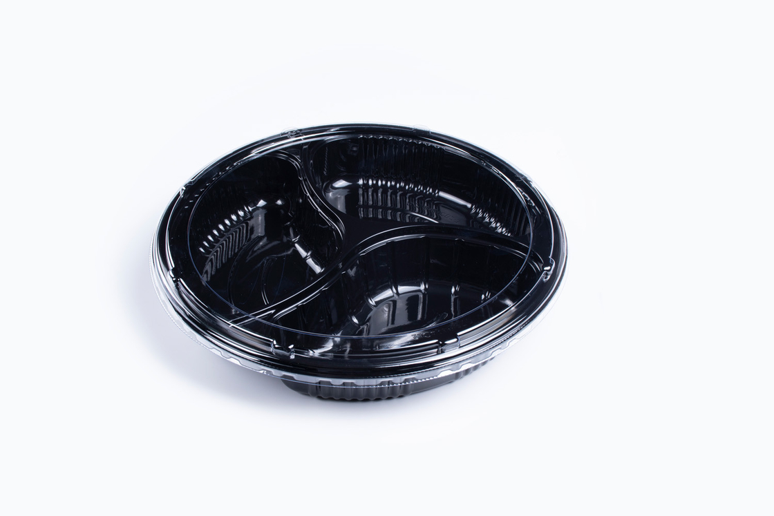 FDA/EU Round / Rectangle / Boat Shape Plastic Food Packaging Sushi Box with Anti Fog Cover (صندوق السوشي البلاستيكي لتغليف الأغذية مع غطاء مضاد للضباب)
