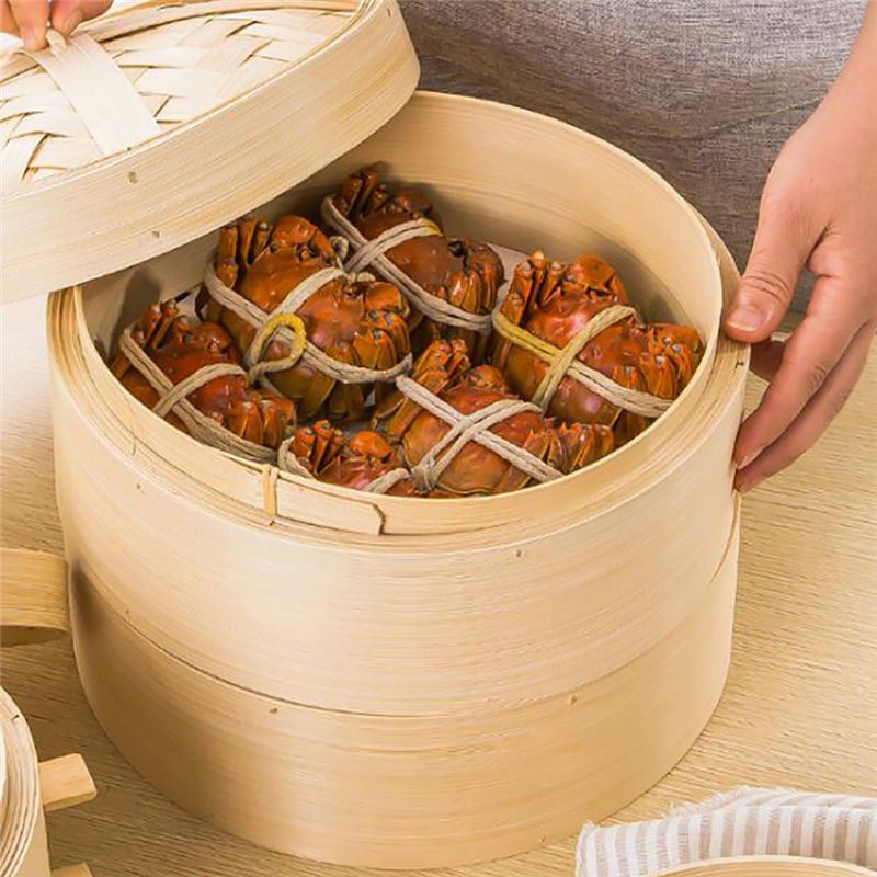 جهاز بخار المطبخ الطبيعي Moso Bamboo Dim Sum 10 بوصة