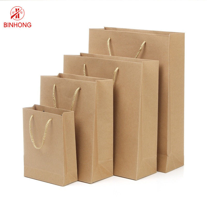 صديقة للبيئة 110gsm 16x6x12 `` أكياس كرافت المعاد تدويرها