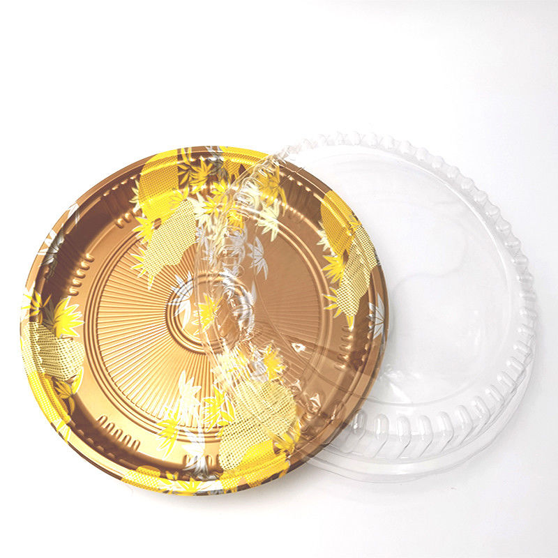 صينية سوشي بلاستيكية PS يمكن التخلص منها مع غطاء شفاف
